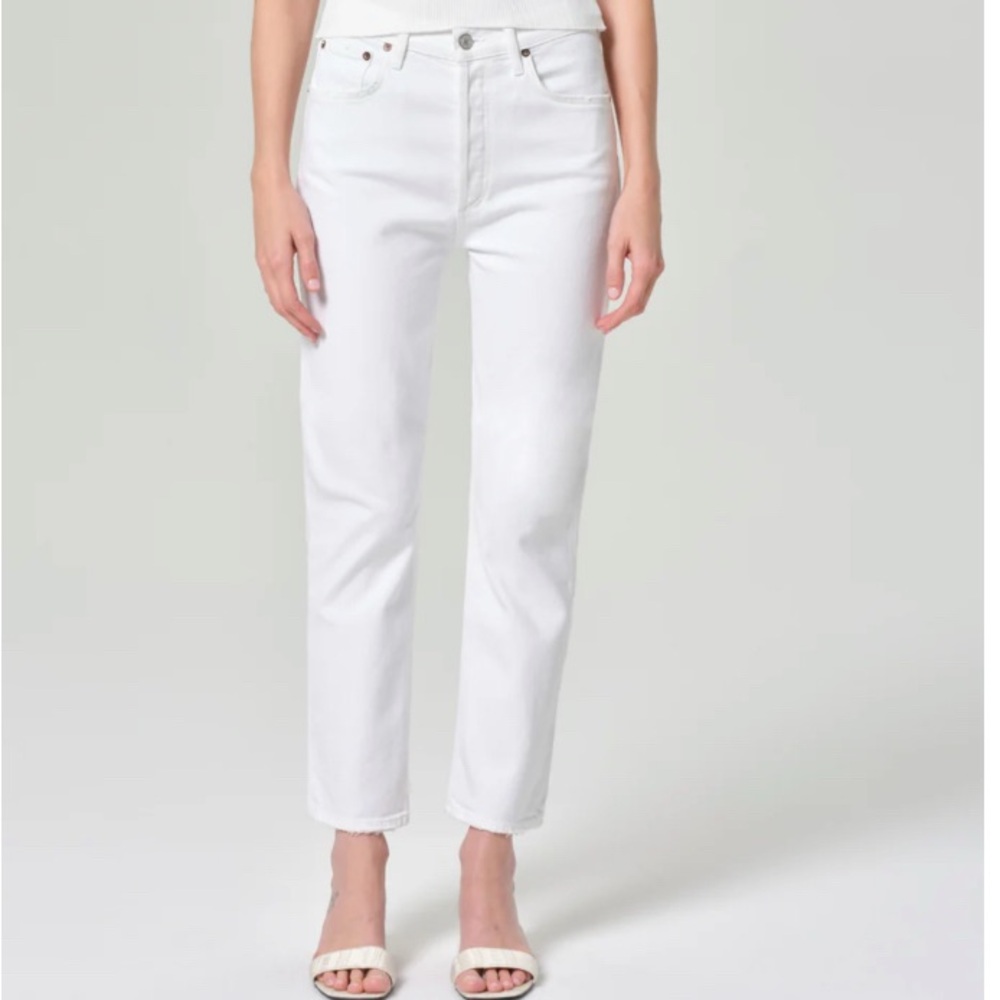 Agolde Women's Straight Leg White Jeans